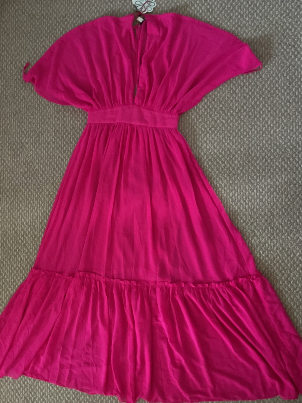 Women's Fuchsia Maxi Dress - Elegant Flowing Silhouette
